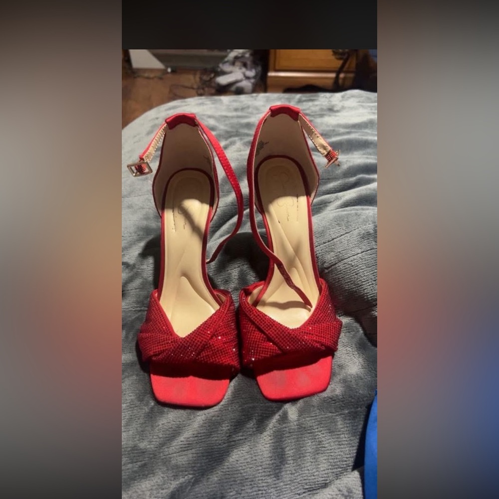 Chic Red Strappy Heels